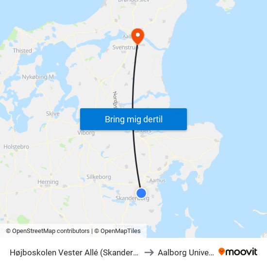 Højboskolen Vester Allé (Skanderborg Kom) to Aalborg Universitet map
