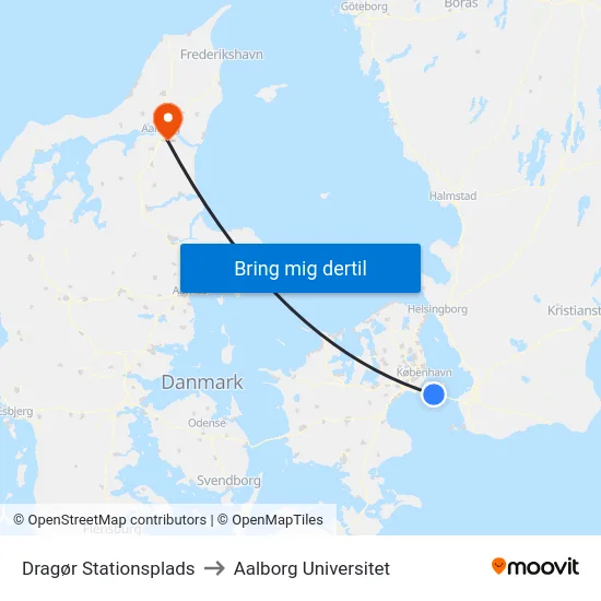 Dragør Stationsplads to Aalborg Universitet map