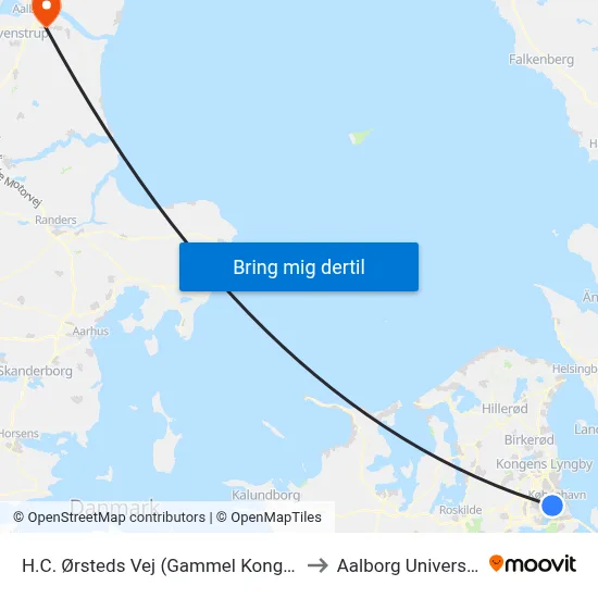 H.C. Ørsteds Vej (Gammel Kongevej) to Aalborg Universitet map