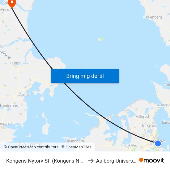 Kongens Nytorv St. (Kongens Nytorv) to Aalborg Universitet map
