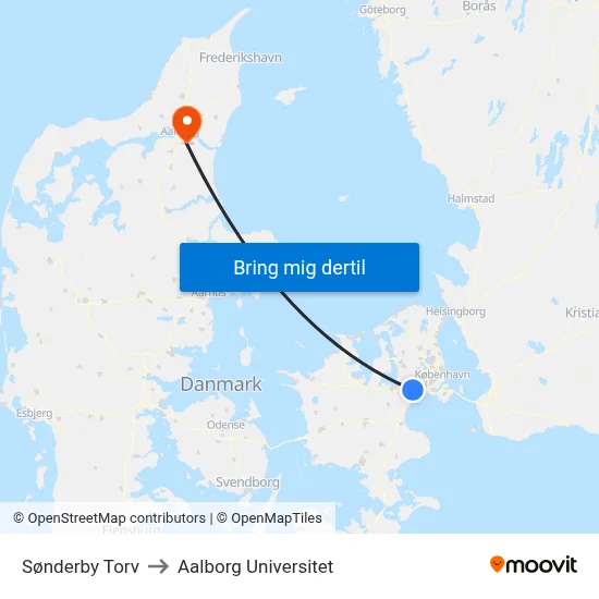 Sønderby Torv to Aalborg Universitet map