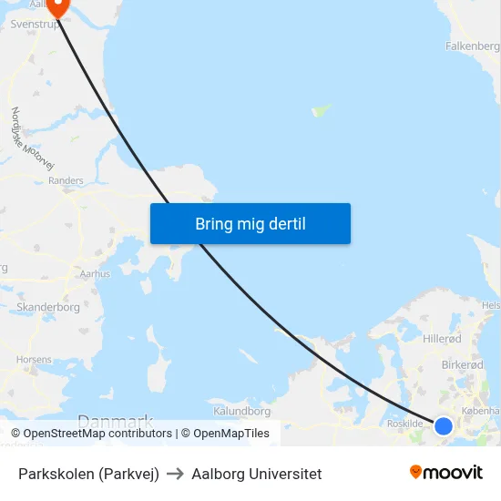 Parkskolen (Parkvej) to Aalborg Universitet map