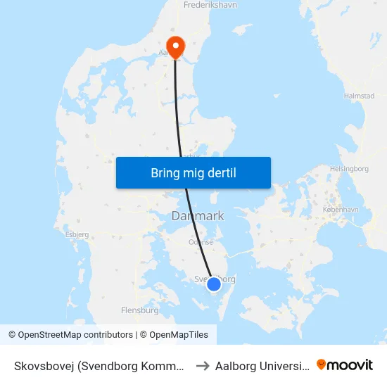 Skovsbovej (Svendborg Kommune) to Aalborg Universitet map