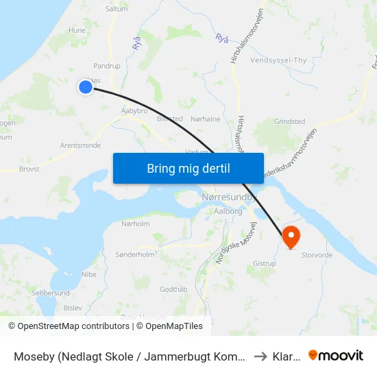 Moseby (Nedlagt Skole / Jammerbugt Kommune) to Klarup map