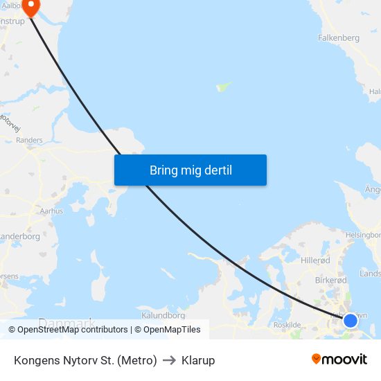 Kongens Nytorv St. (Metro) to Klarup map