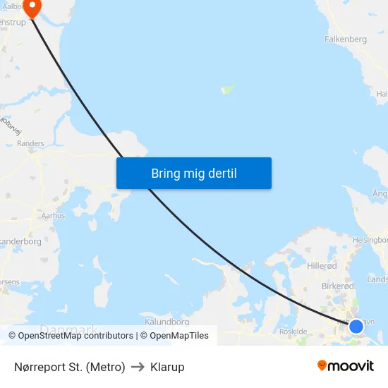 Nørreport St. (Metro) to Klarup map