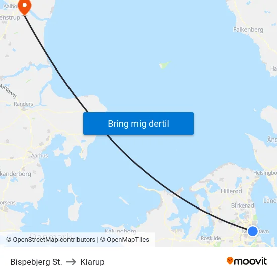 Bispebjerg St. to Klarup map