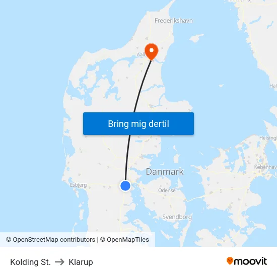 Kolding St. to Klarup map