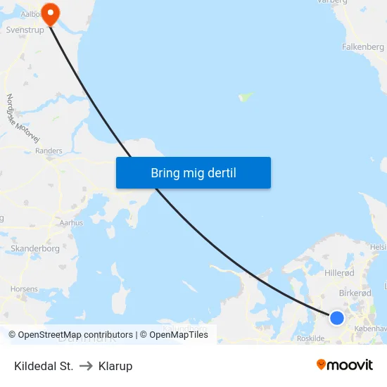 Kildedal St. to Klarup map