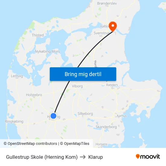 Gullestrup Skole (Herning Kom) to Klarup map