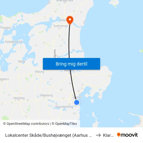 Lokalcenter Skåde/Bushøjvænget (Aarhus Kom) to Klarup map