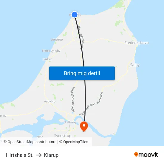 Hirtshals St. to Klarup map
