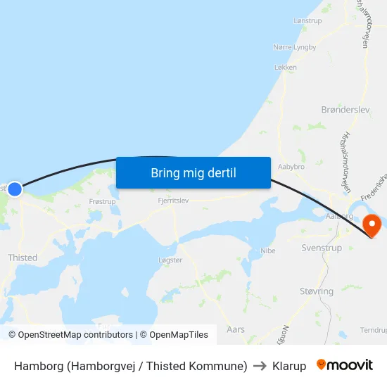 Hamborg (Hamborgvej / Thisted Kommune) to Klarup map