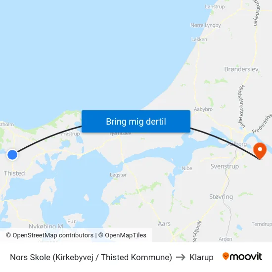 Nors Skole (Kirkebyvej / Thisted Kommune) to Klarup map