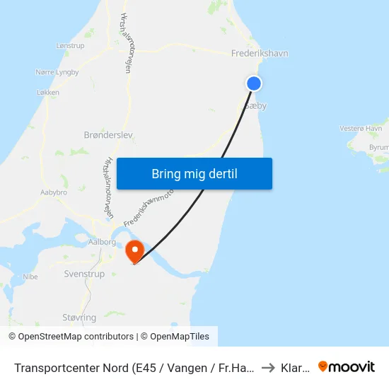 Transportcenter Nord (E45 / Vangen / Fr.Havn K.) to Klarup map