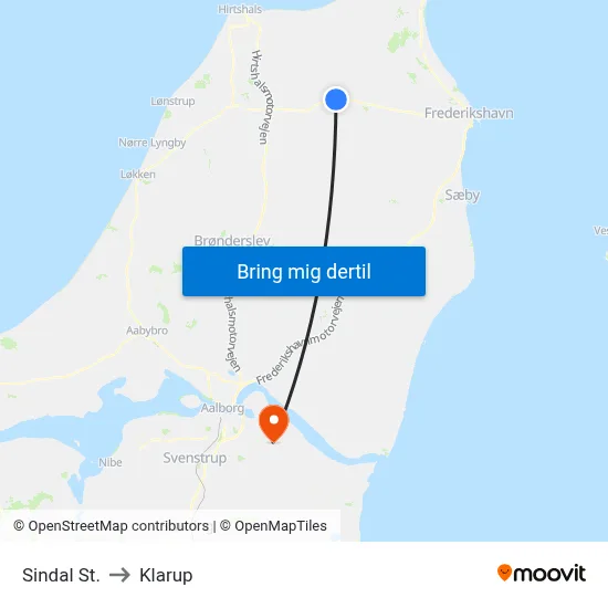 Sindal St. to Klarup map
