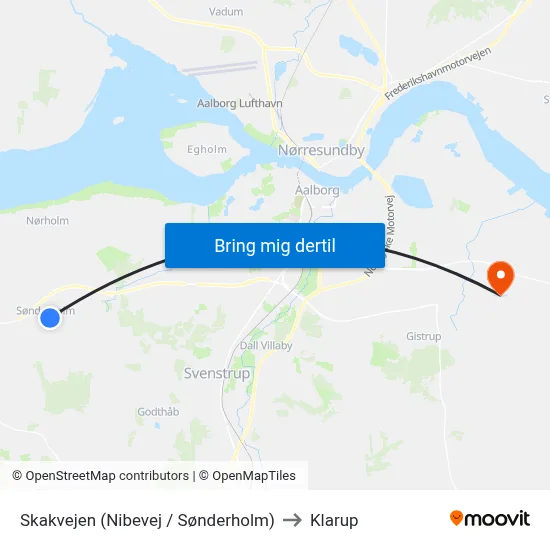 Skakvejen (Nibevej / Sønderholm) to Klarup map