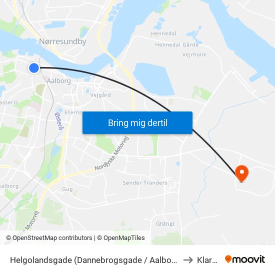 Helgolandsgade (Dannebrogsgade / Aalborg) to Klarup map