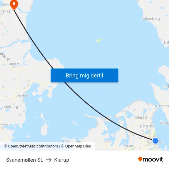 Svanemøllen St. to Klarup map
