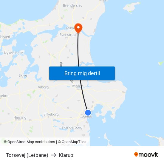 Torsøvej (Letbane) to Klarup map