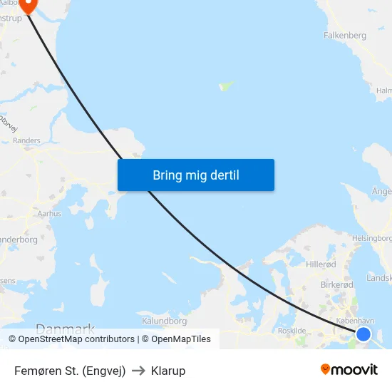 Femøren St. (Engvej) to Klarup map
