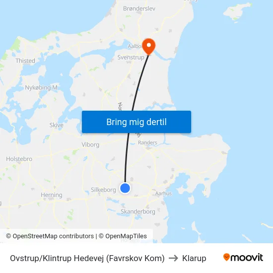 Ovstrup/Klintrup Hedevej (Favrskov Kom) to Klarup map