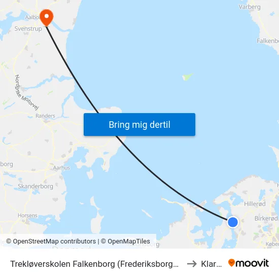 Trekløverskolen Falkenborg (Frederiksborggade) to Klarup map