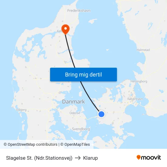 Slagelse St. (Ndr.Stationsvej) to Klarup map
