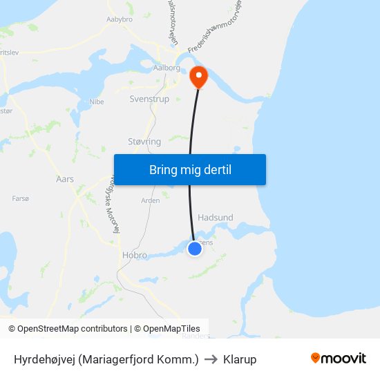 Hyrdehøjvej (Mariagerfjord Komm.) to Klarup map