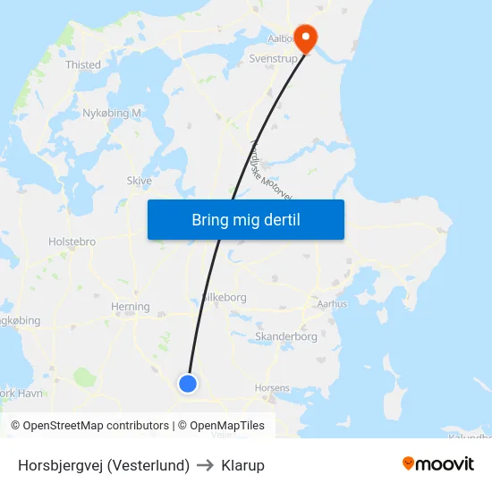 Horsbjergvej (Vesterlund) to Klarup map