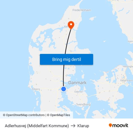 Adlerhusvej (Middelfart Kommune) to Klarup map