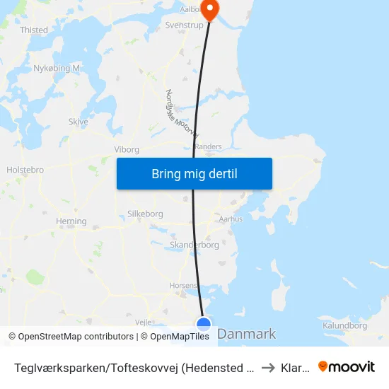 Teglværksparken/Tofteskovvej (Hedensted Kom) to Klarup map