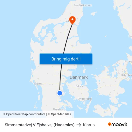Simmerstedvej V Ejsbølvej (Haderslev) to Klarup map