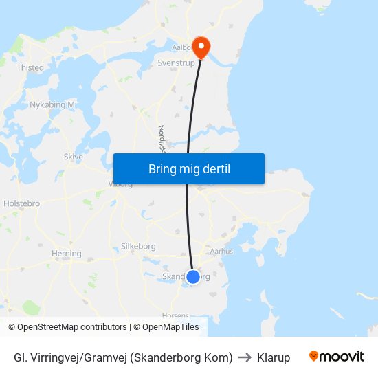 Gl. Virringvej/Gramvej (Skanderborg Kom) to Klarup map