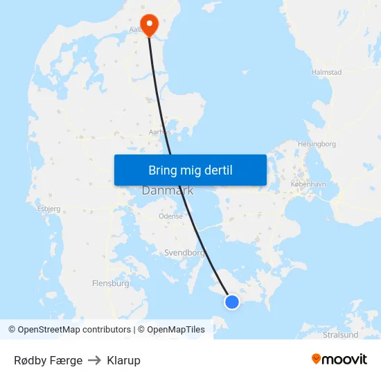 Rødby Færge to Klarup map