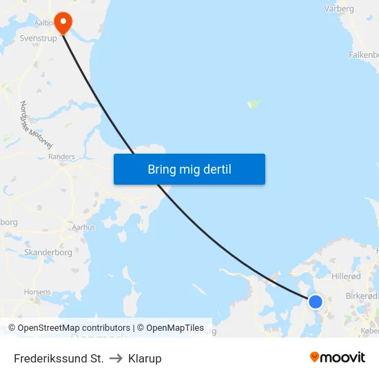 Frederikssund St. to Klarup map