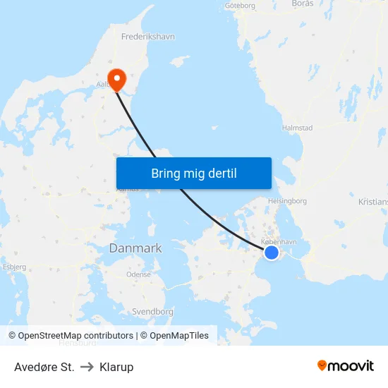 Avedøre St. to Klarup map