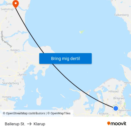 Ballerup St. to Klarup map