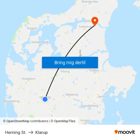 Herning St. to Klarup map