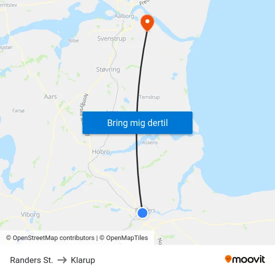 Randers St. to Klarup map