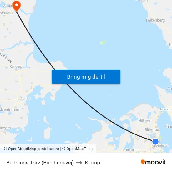 Buddinge Torv (Buddingevej) to Klarup map