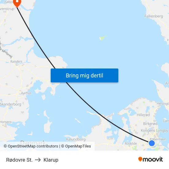 Rødovre St. to Klarup map