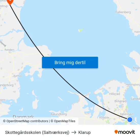 Skottegårdsskolen (Saltværksvej) to Klarup map