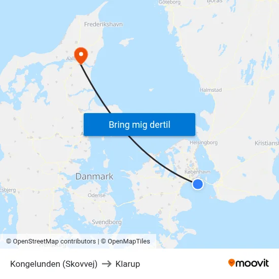 Kongelunden (Skovvej) to Klarup map