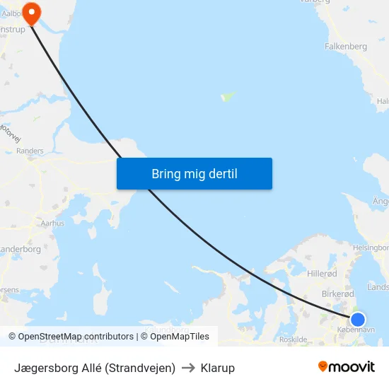 Jægersborg Allé (Strandvejen) to Klarup map