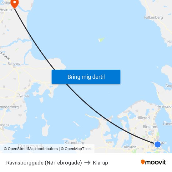 Ravnsborggade (Nørrebrogade) to Klarup map