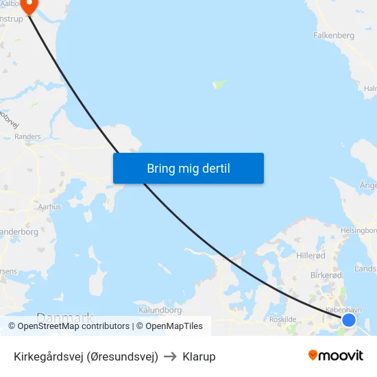 Kirkegårdsvej (Øresundsvej) to Klarup map
