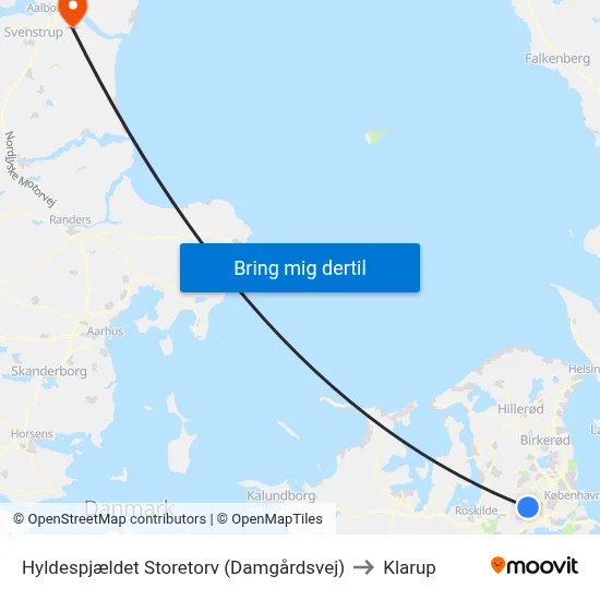Hyldespjældet Storetorv (Damgårdsvej) to Klarup map