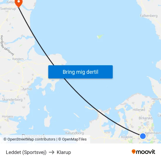 Leddet (Sportsvej) to Klarup map