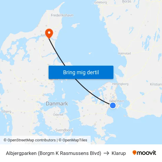 Albjergparken (Borgm K Rasmussens Blvd) to Klarup map